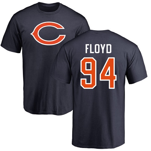 Chicago Bears Men Navy Blue Leonard Floyd Name and Number Logo NFL Football #94 T Shirt